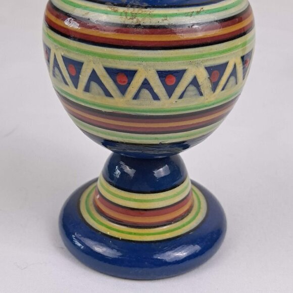 Pair of Egytian Spindle Dolls 1960's Handmade and  Hand Painted Vintage - Picture 9 of 14